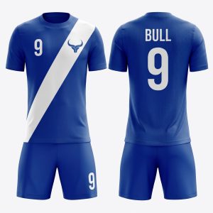Royal Bull soccer kit blue white