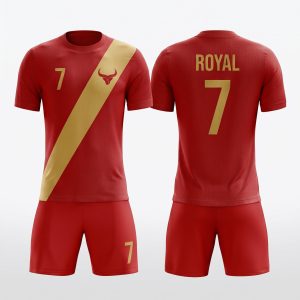 red gold soccer team uniform set