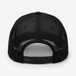 Royal Bull Black Trucker Hat – Minimal White Logo Edition