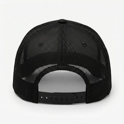 Royal Bull Black Trucker Hat – Minimal White Logo Edition