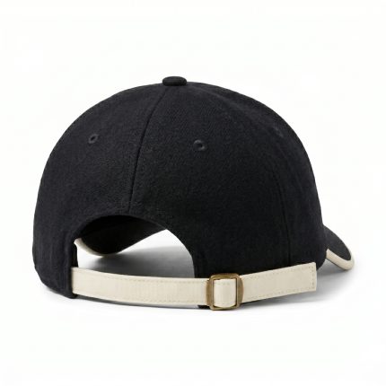 Royal Bull Black Cotton Twill Cap – 6 Panel Structured Design