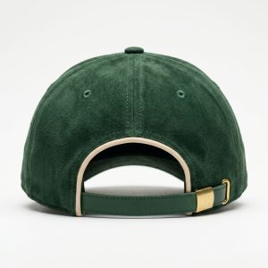 Royal Bull Dark Green Suede Dad Hat – Gold Bull Logo Golf Edition