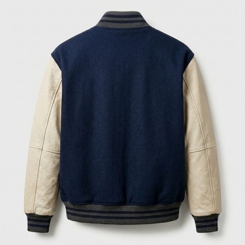 Royal Bull Blue & Cream Varsity Jacket | Men’s Streetwear