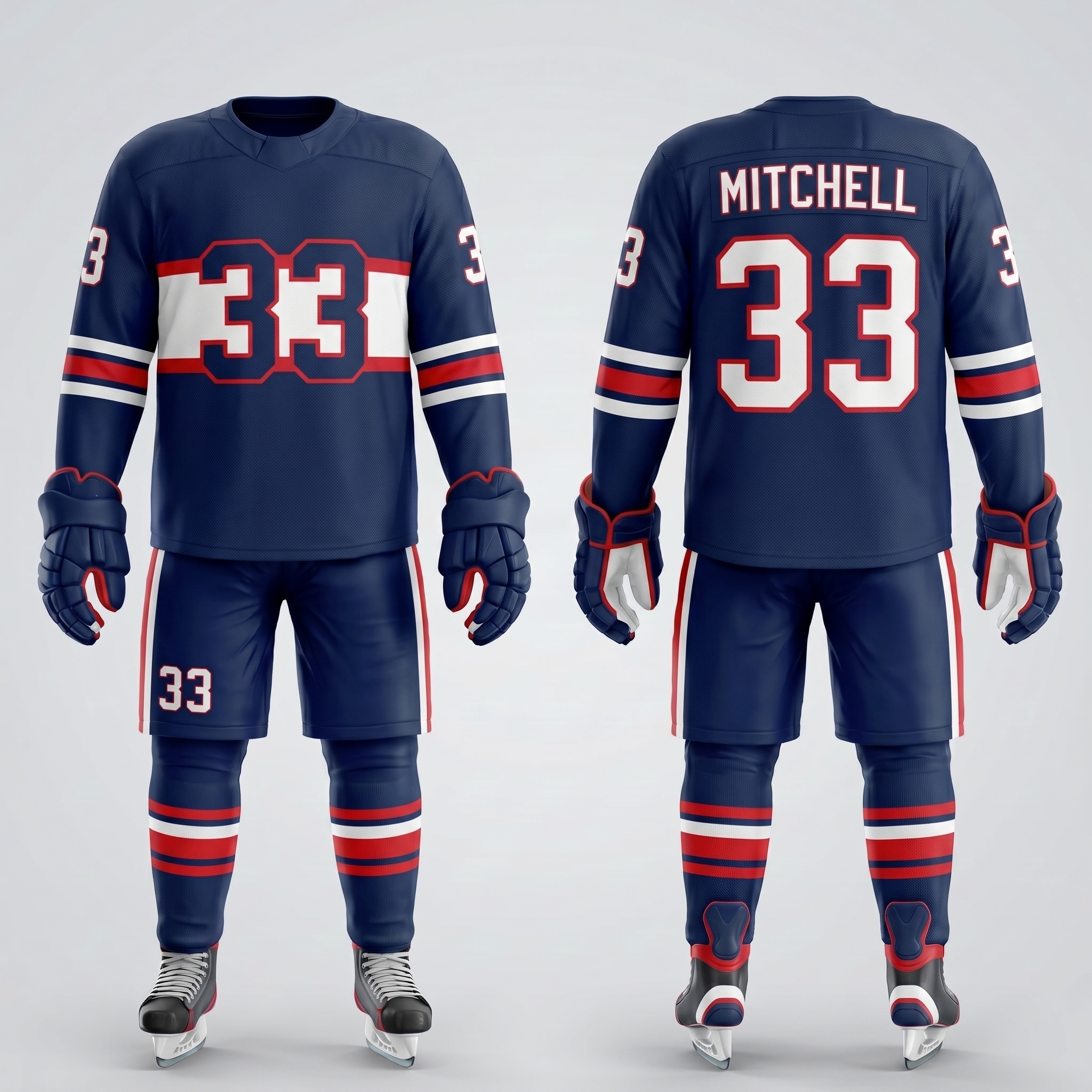 Royal Bull Navy Blue Ice Hockey Jersey – Winnipeg Style Edition Royal Bull Navy Blue Ice Hockey Jersey