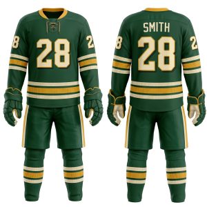 Royal Bull green and gold ice hockey jersey sublimated performance edition