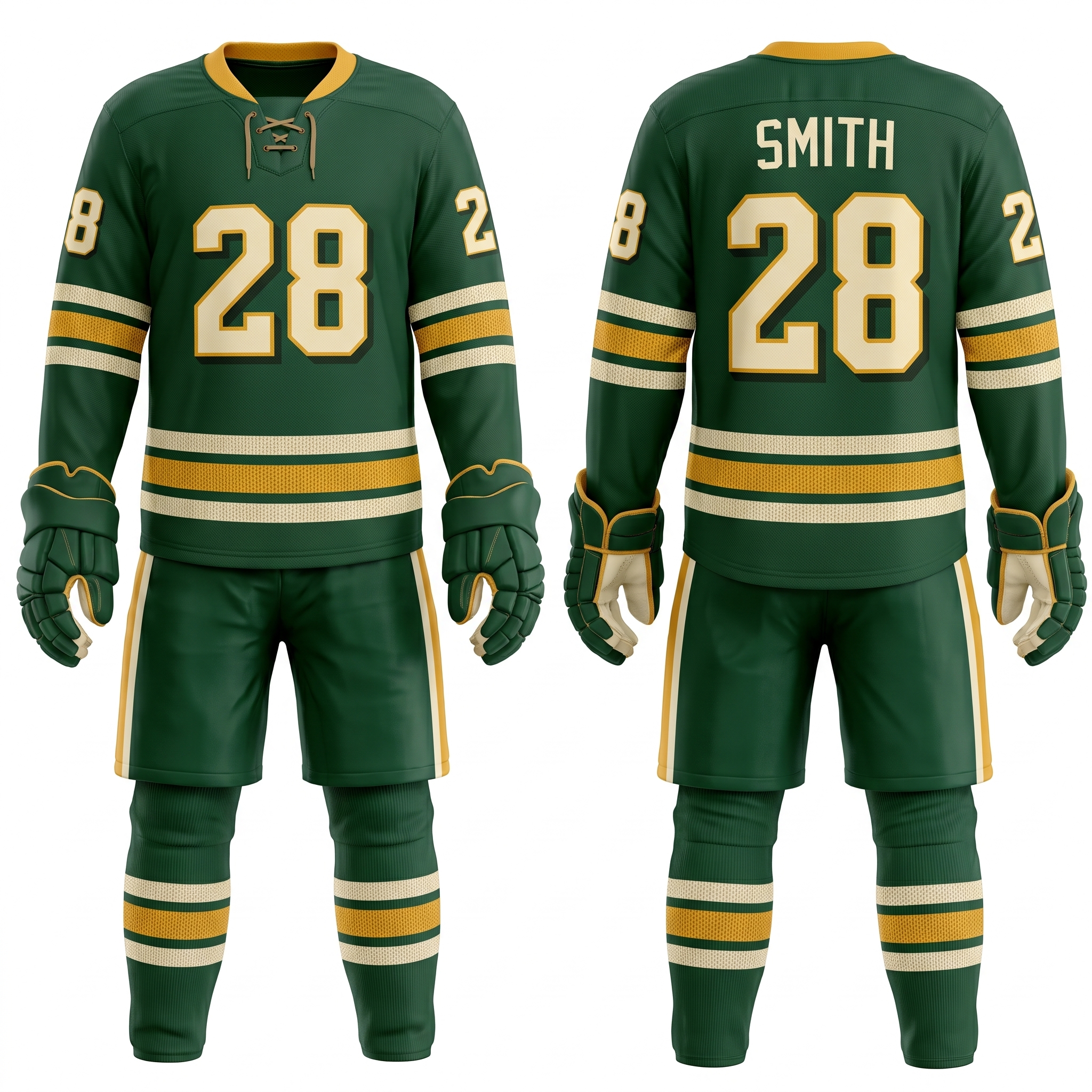 Royal Bull green and gold ice hockey jersey sublimated performance edition Royal Bull green and gold ice hockey jersey sublimated performance edition