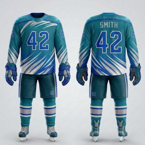 Royal Bull blue and silver ice hockey jersey