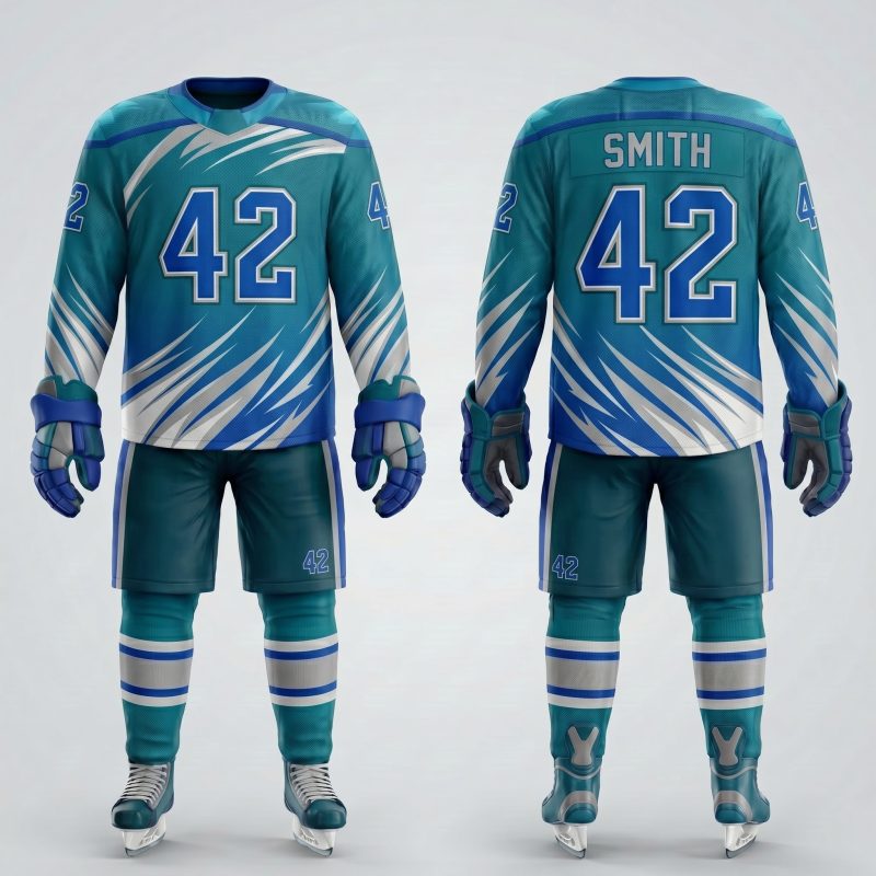 Royal Bull blue and silver ice hockey jersey