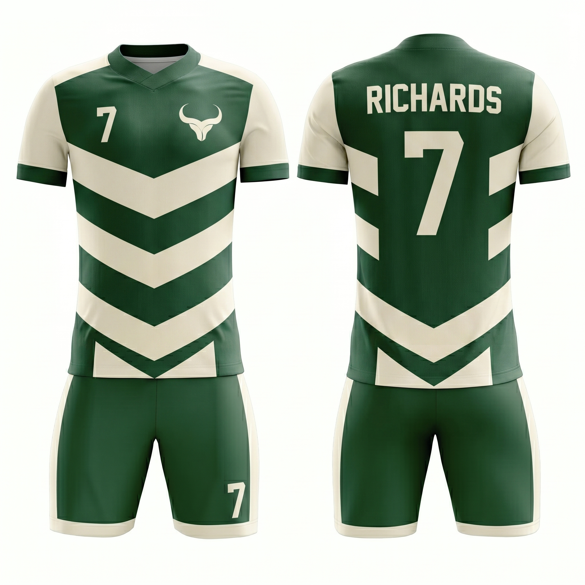 Royal Bull Green & White Soccer Jersey for Teams green white soccer team jersey design