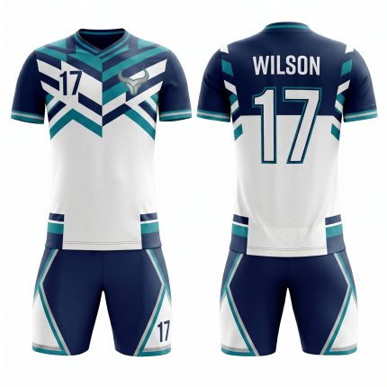 blue white soccer team jersey design