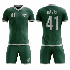 Royal Bull green white soccer jersey