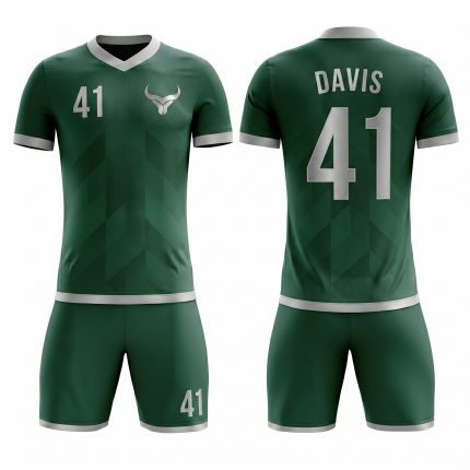 Royal Bull green white soccer jersey