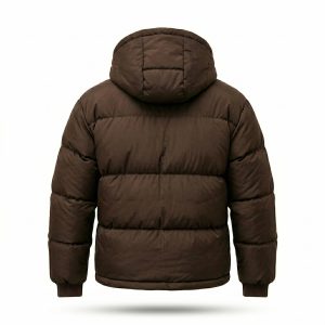 Royal Bull Brown Hooded Down Jacket | Box Pocket Style
