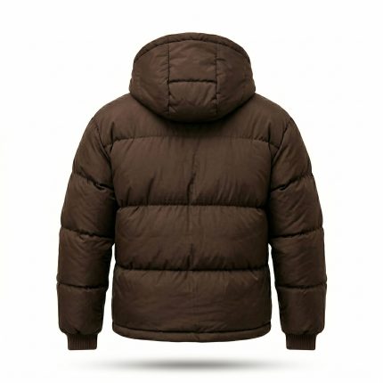 Royal Bull Brown Hooded Down Jacket | Box Pocket Style