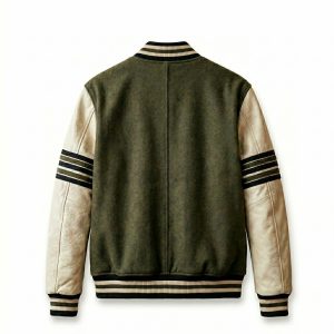 Royal Bull Green & Beige Varsity Jacket | Bull Logo