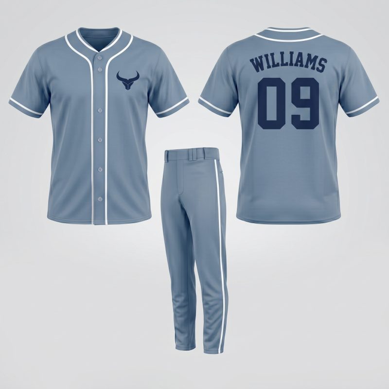 Custom Men's Full Button Short Sleeve Baseball Uniform (OEM)