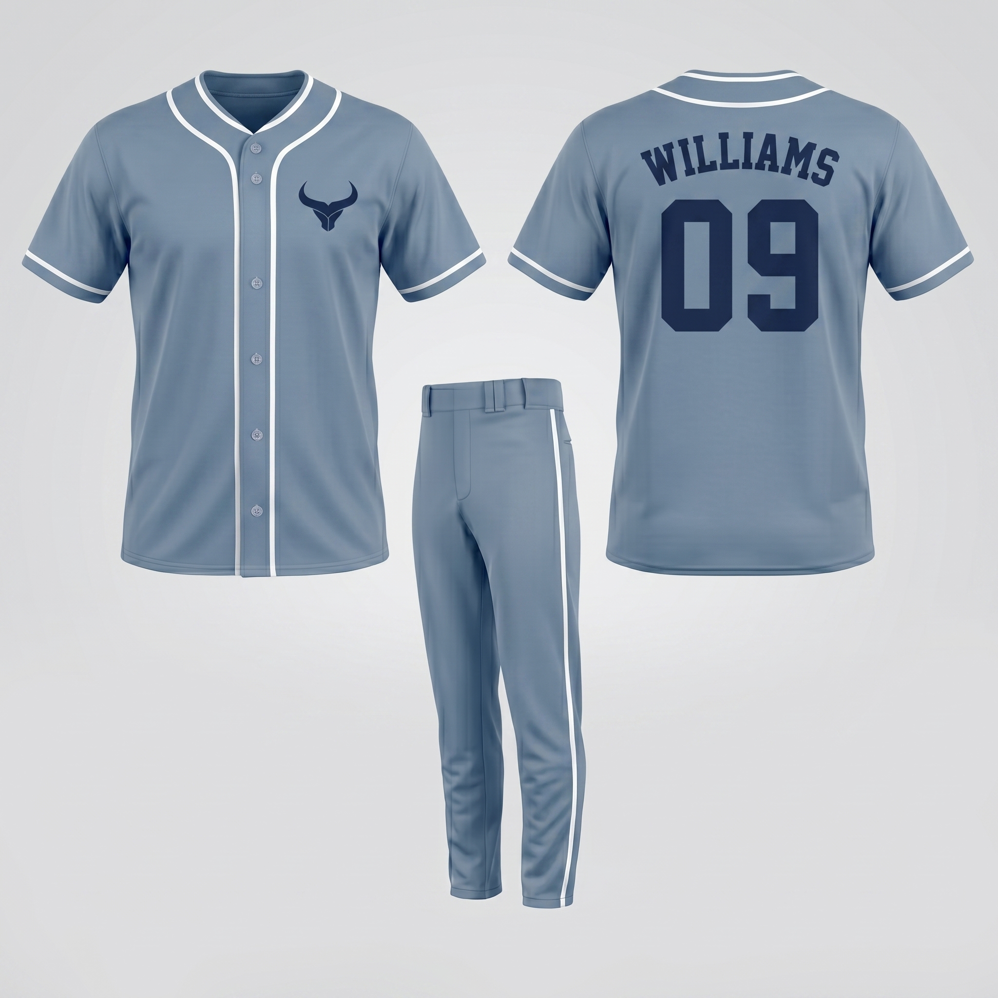 Custom Men's Full Button Short Sleeve Baseball Uniform (OEM) Custom Men's Full Button Short Sleeve Baseball Uniform (OEM)