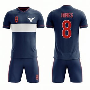 soccer team jersey dark blue white design