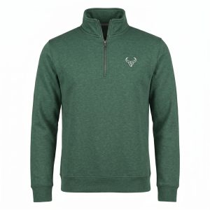 Custom Hillside Green Quarter Zip Knitted Jumper