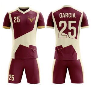 maroon white soccer team jersey design