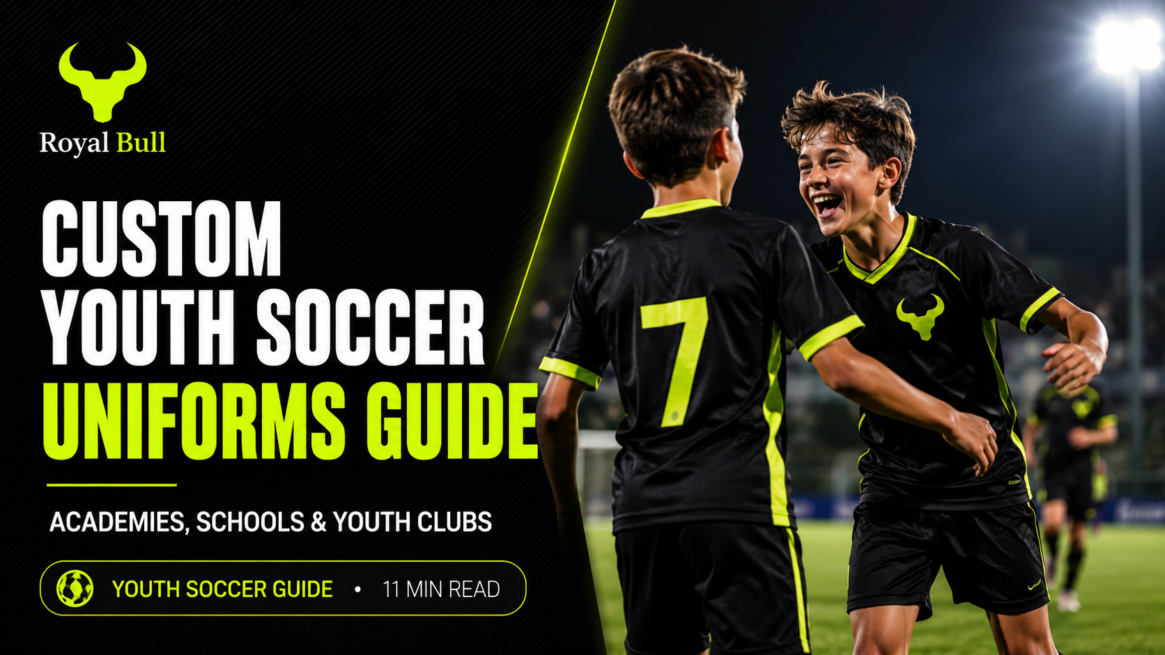 Custom youth soccer uniforms for academies and schools Royal Bull manufacturing guide