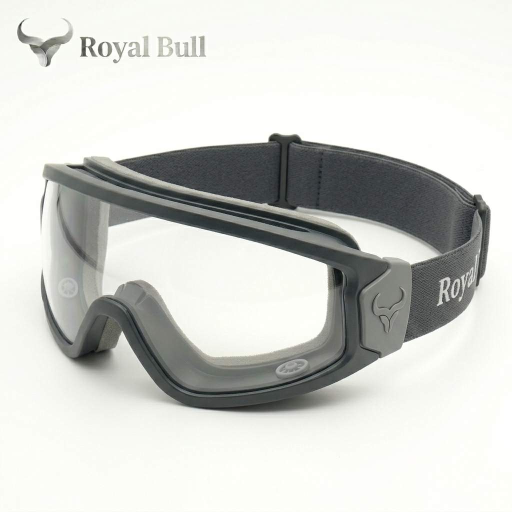 Safety Goggles (1) Royal Bull Tactical Goggles – Grey Frame Clear Lens