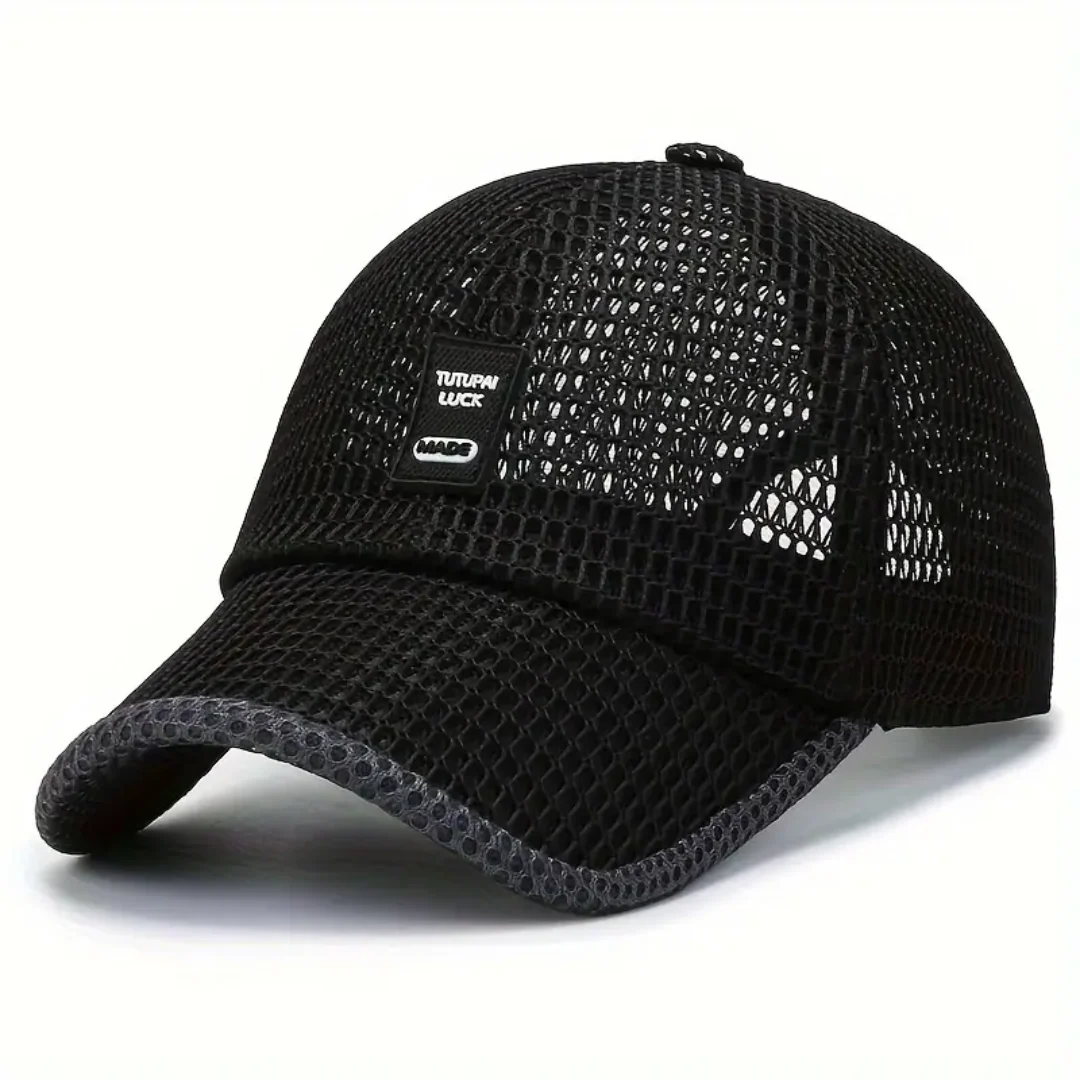Custom black mesh baseball cap with breathable quick dry polyester fabric Custom black mesh baseball cap with breathable quick dry polyester fabric