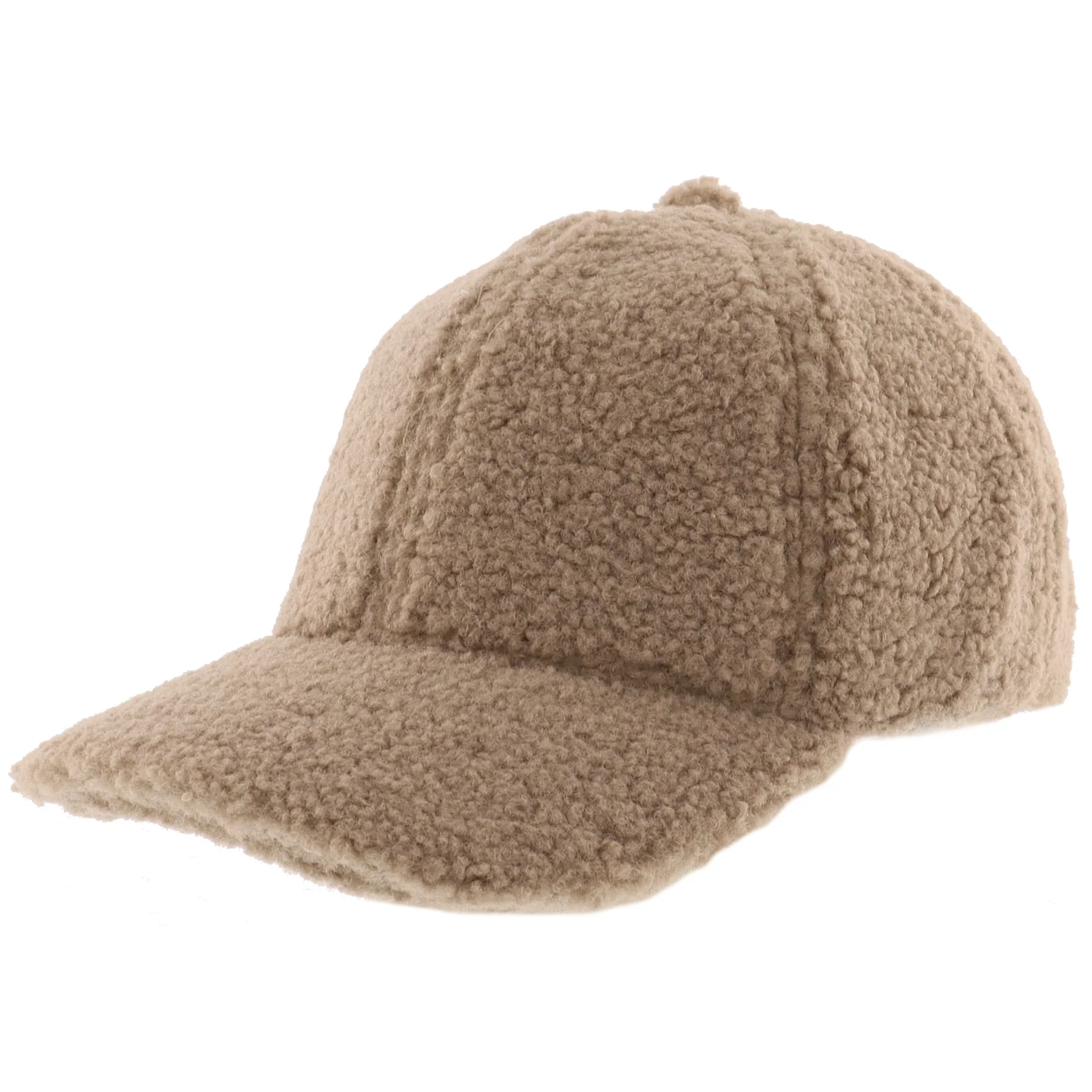 Custom teddy fleece baseball cap with soft beige texture and comfortable winter design Custom teddy fleece baseball cap with soft beige texture and comfortable winter design