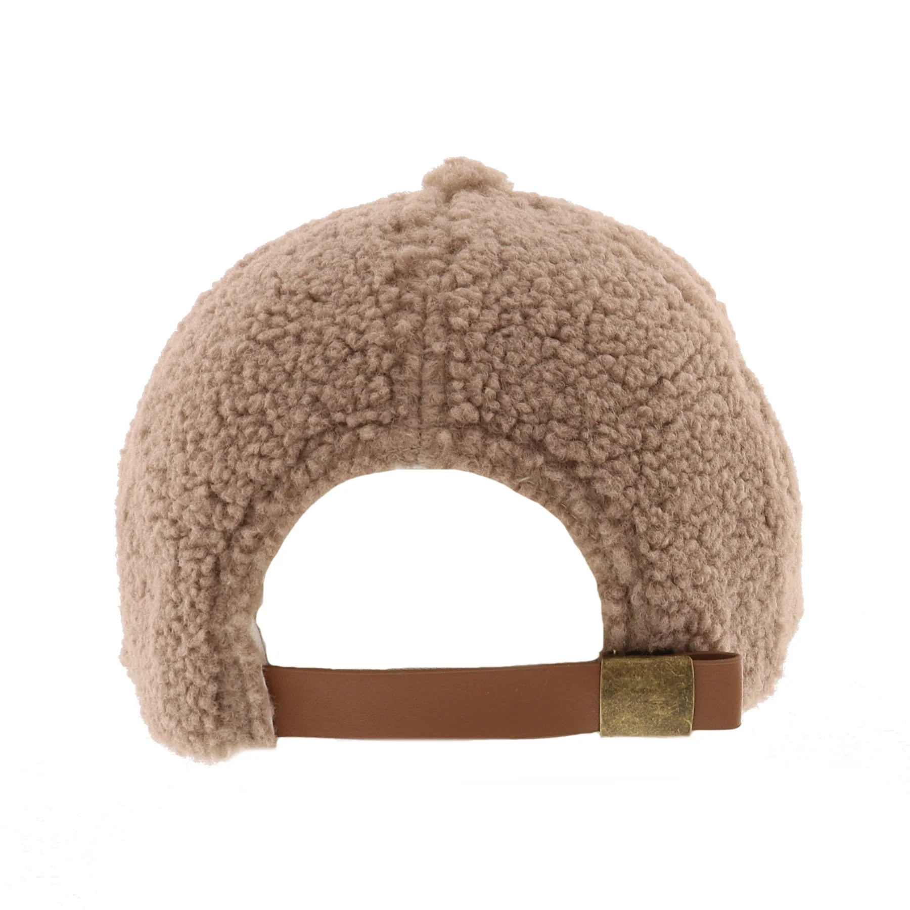 Custom teddy fleece baseball cap with soft beige texture and comfortable winter design Custom teddy fleece baseball cap with soft beige texture and comfortable winter design