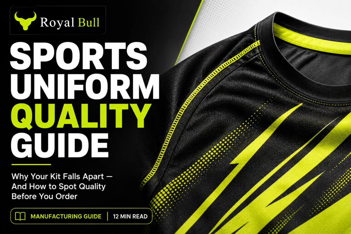 Sports uniform quality guide stitching construction and fabric standards by Royal Bull