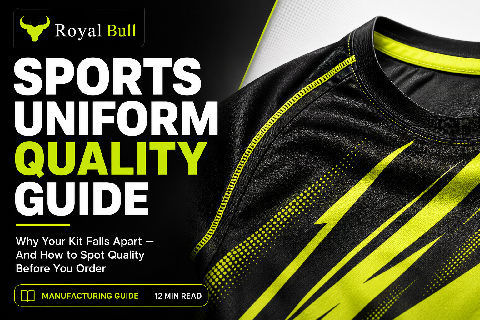 Sports uniform quality guide stitching construction and fabric standards by Royal Bull